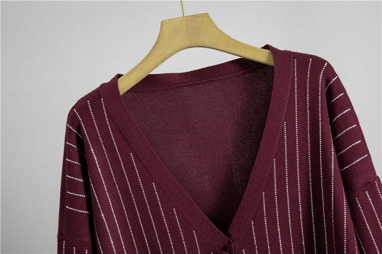 Marayn - Vente Robe – femme - Ensemble robe en maille avec cardigan et strass chic pour femmes10