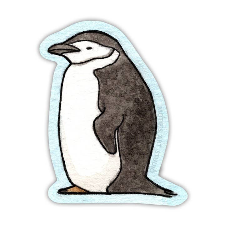 Sleepy Penguin Sticker for wholesale by Motif's Art Studio