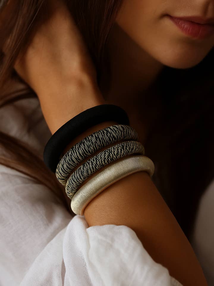 SILVER BANGLE XL for wholesale by ATELIER KINZ