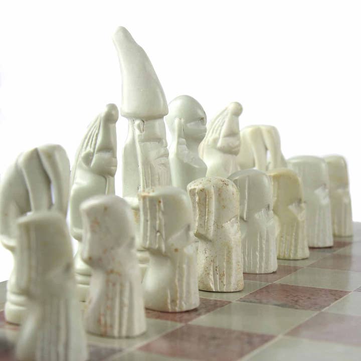 Soapstone Chess Set - Maasai Pieces Only for wholesale by Global Crafts