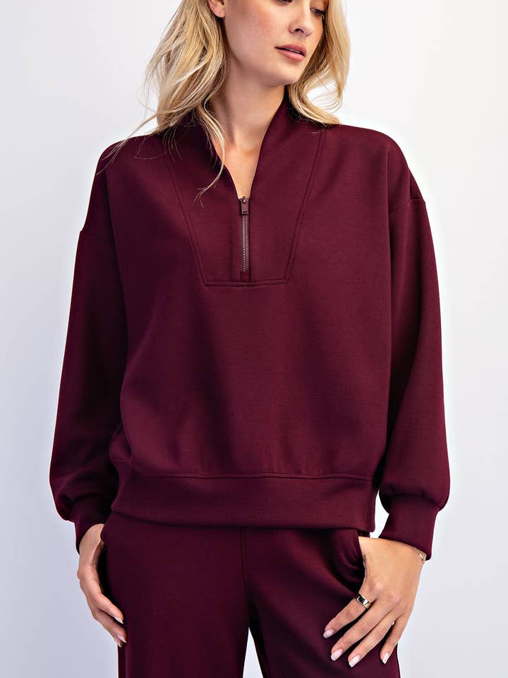 MODAL SCUBA LUXE HALF ZIP JACKET for wholesale by Rae Mode