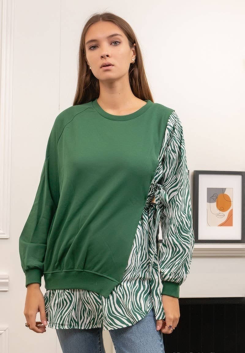 MOOYA - Wholesale Sweatshirt - Women's - Cotton sweatshirt with print - S200