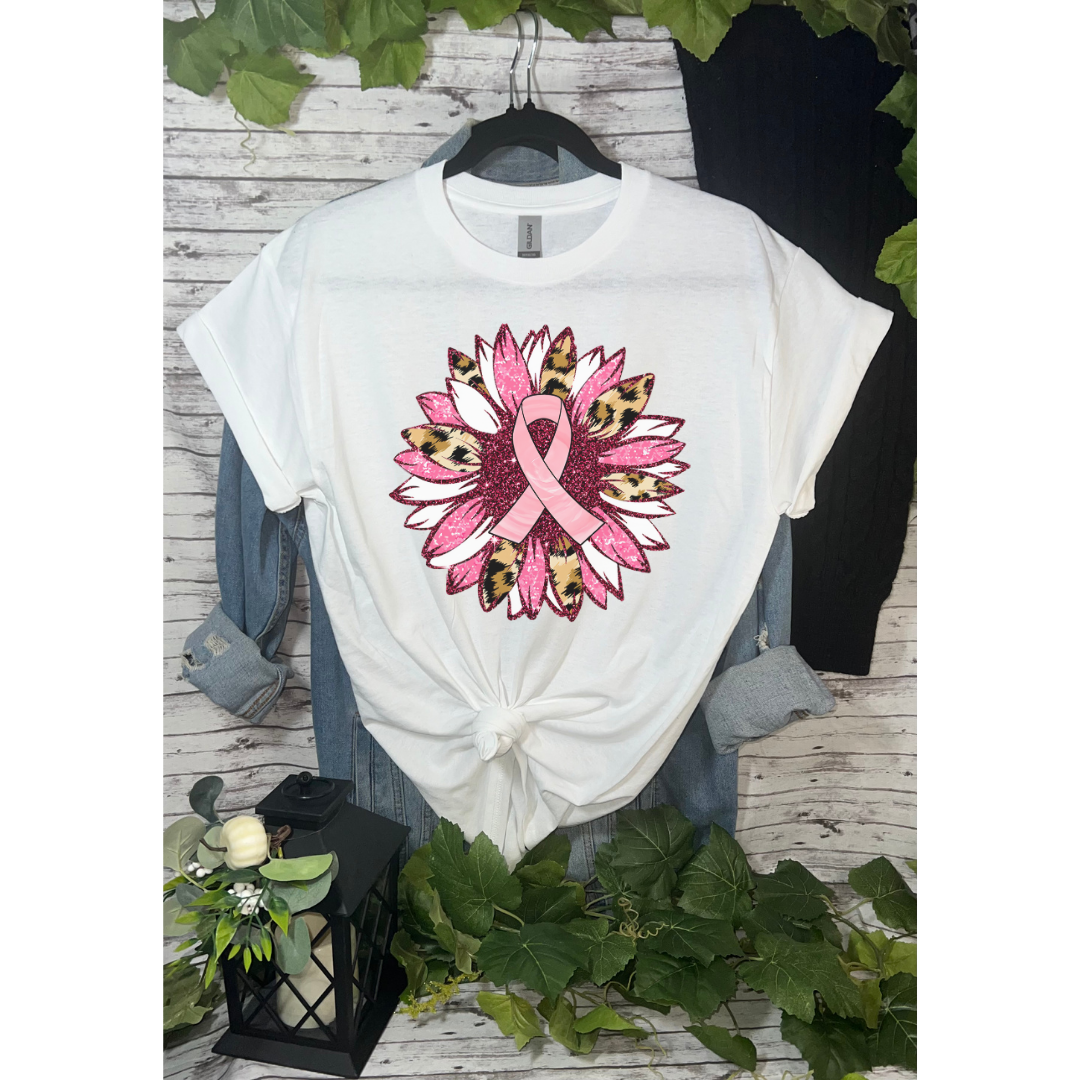 Duck Creations Wholesale – wholesale T-shirt (graphic) – women's – Breast Cancer Pink Flower T-shirt2