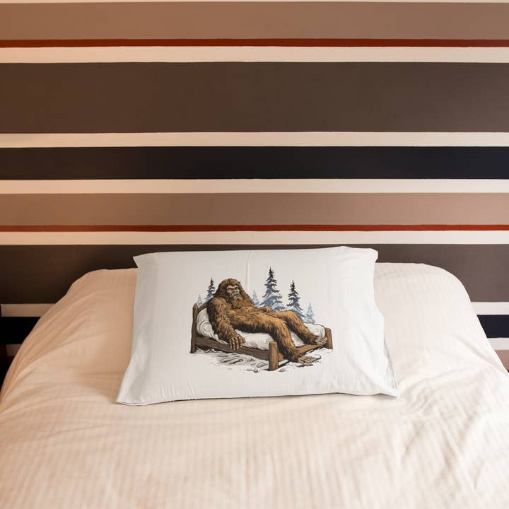 Squatchin’ Country – wholesale Bedding pillowcase/sham – His & hers funny sleeping Sasquatch pillow case set