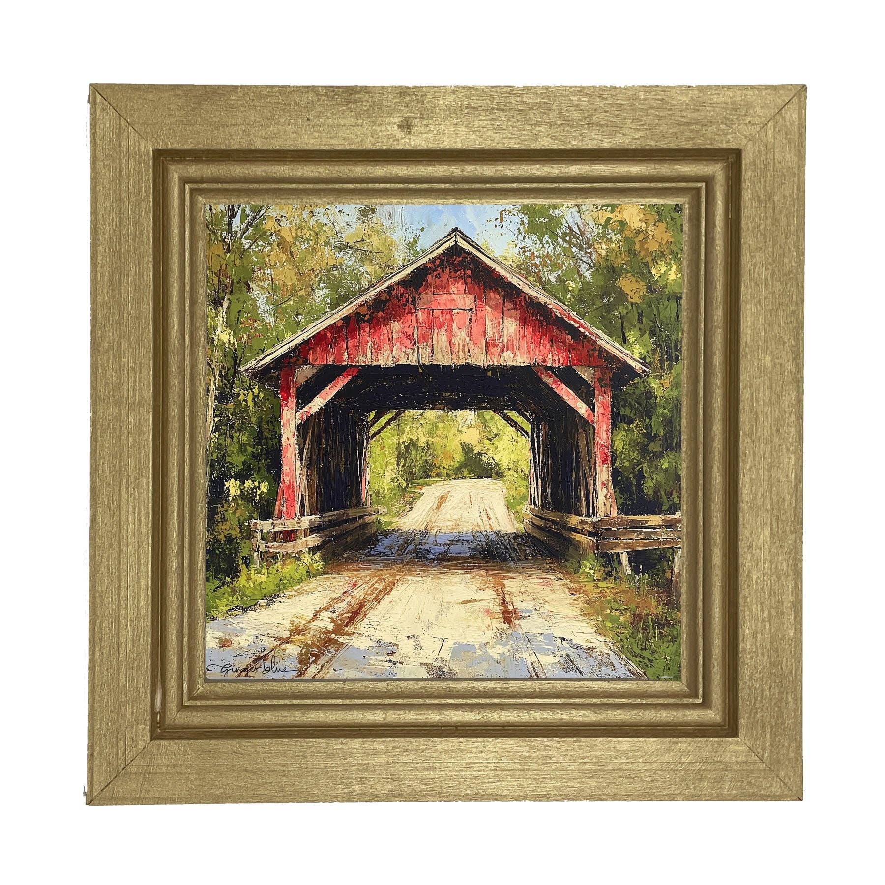 ginger blue - Wholesale Art Print - Covered Bridge3