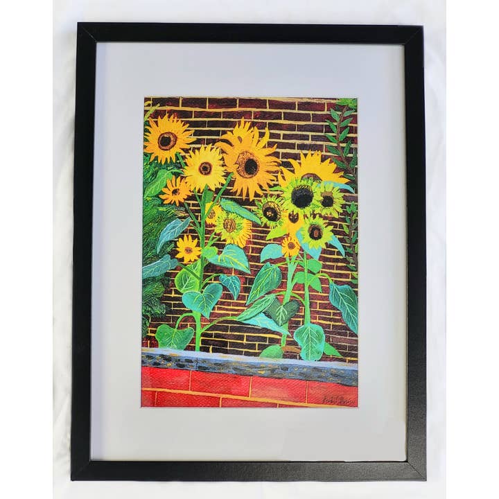 Tournesols en période de canicule pour la vente par Amabel Illustrations