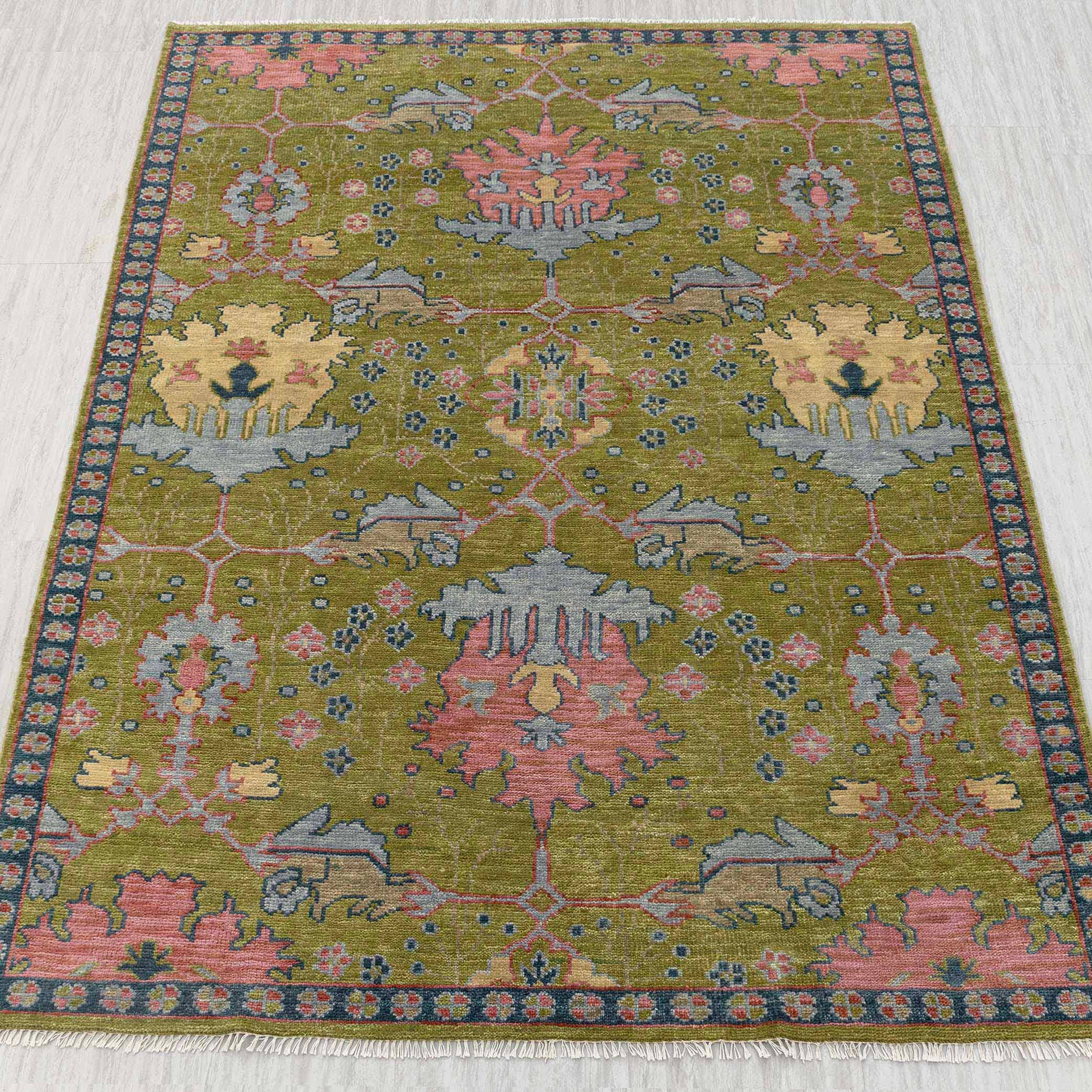 Aesthetic Homes LLC - Wholesale Area Rug - Green Modern William Morris Wool Oushak Rug – G-9420
2