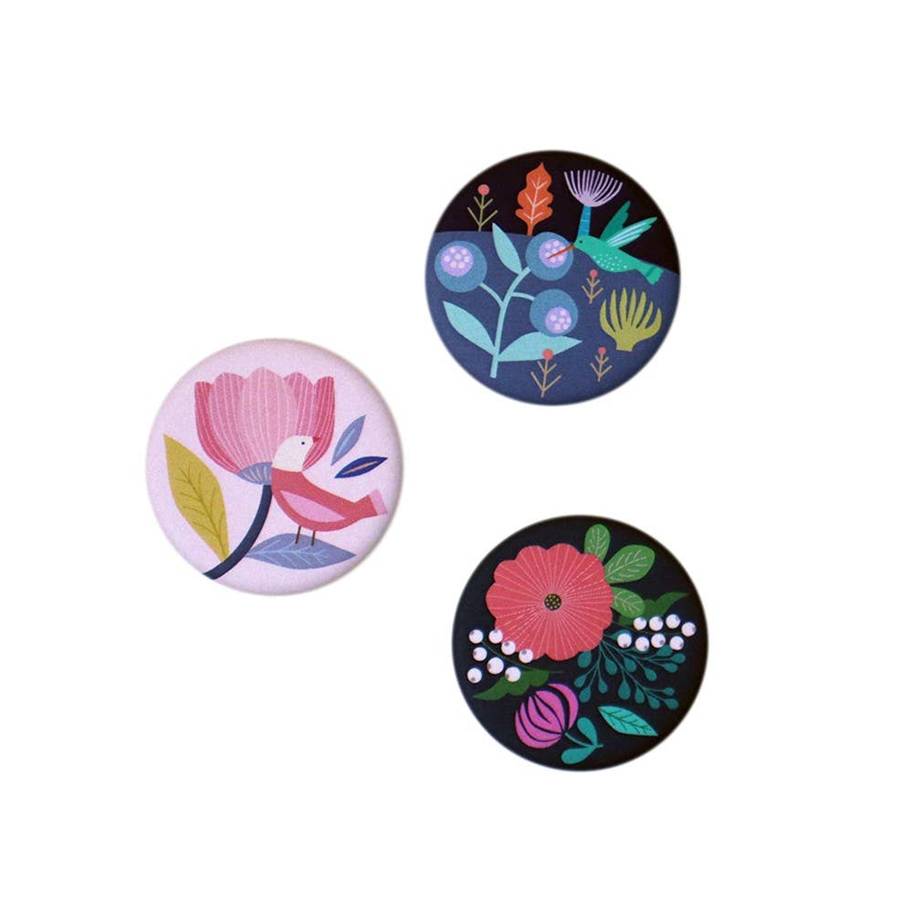 mini labo - Wholesale Magnet - Set of 3 round magnets with Eden patterns