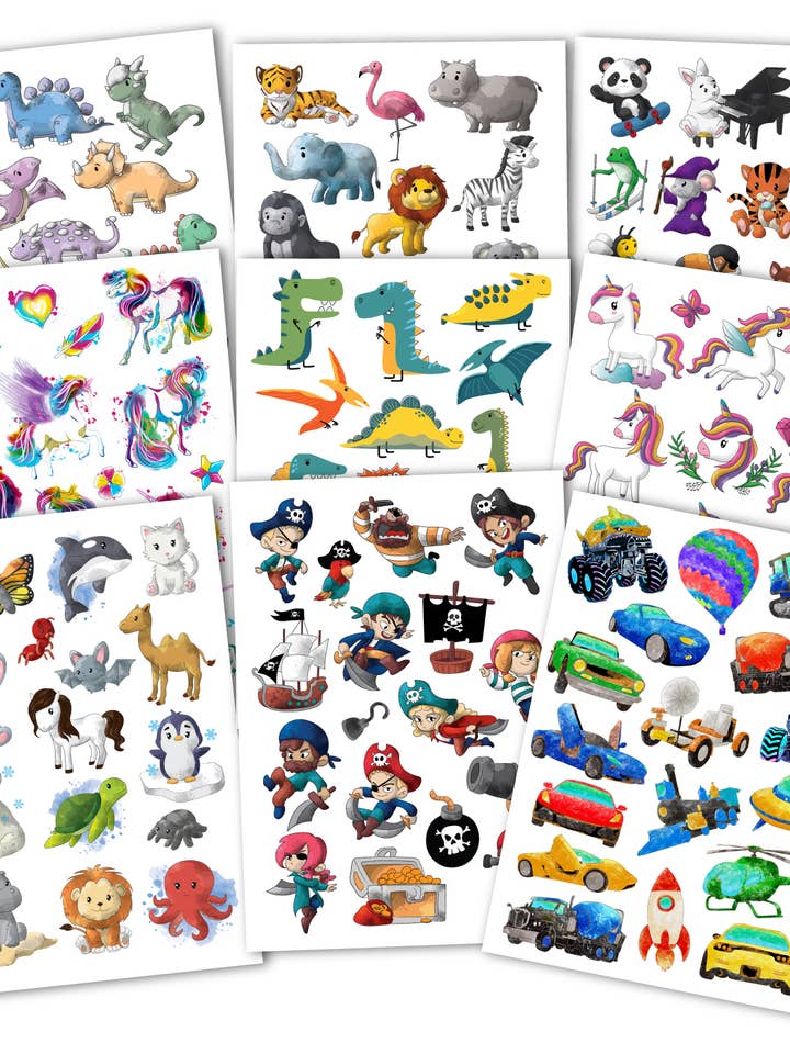 TOPULO® 150 skin-friendly children's tattoos – Colorful Mix for wholesale by Topulo