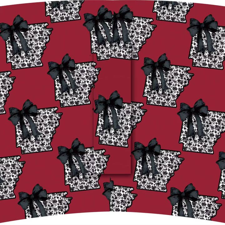 ARKANSAS STATE WITH BOW (TALL) for wholesale by LA Koozie Company