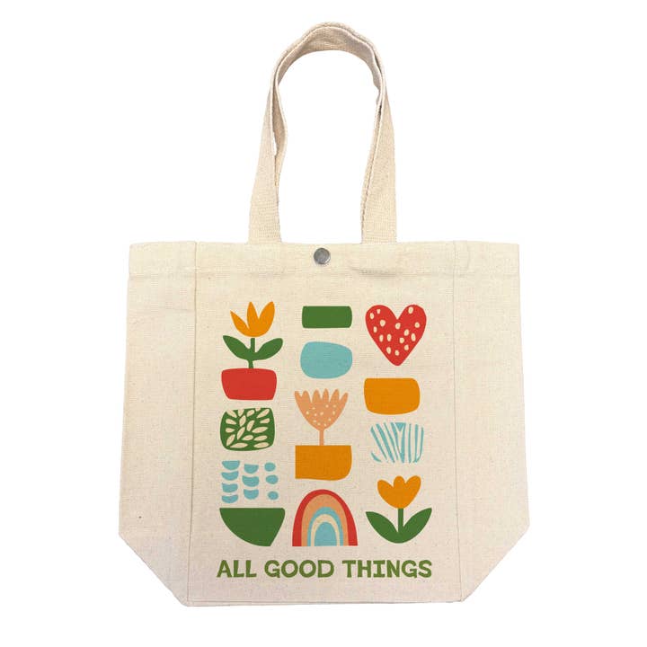 Alla goda ting Aqua & Orange Shapes Lunchväska för wholesale av Potluck Press