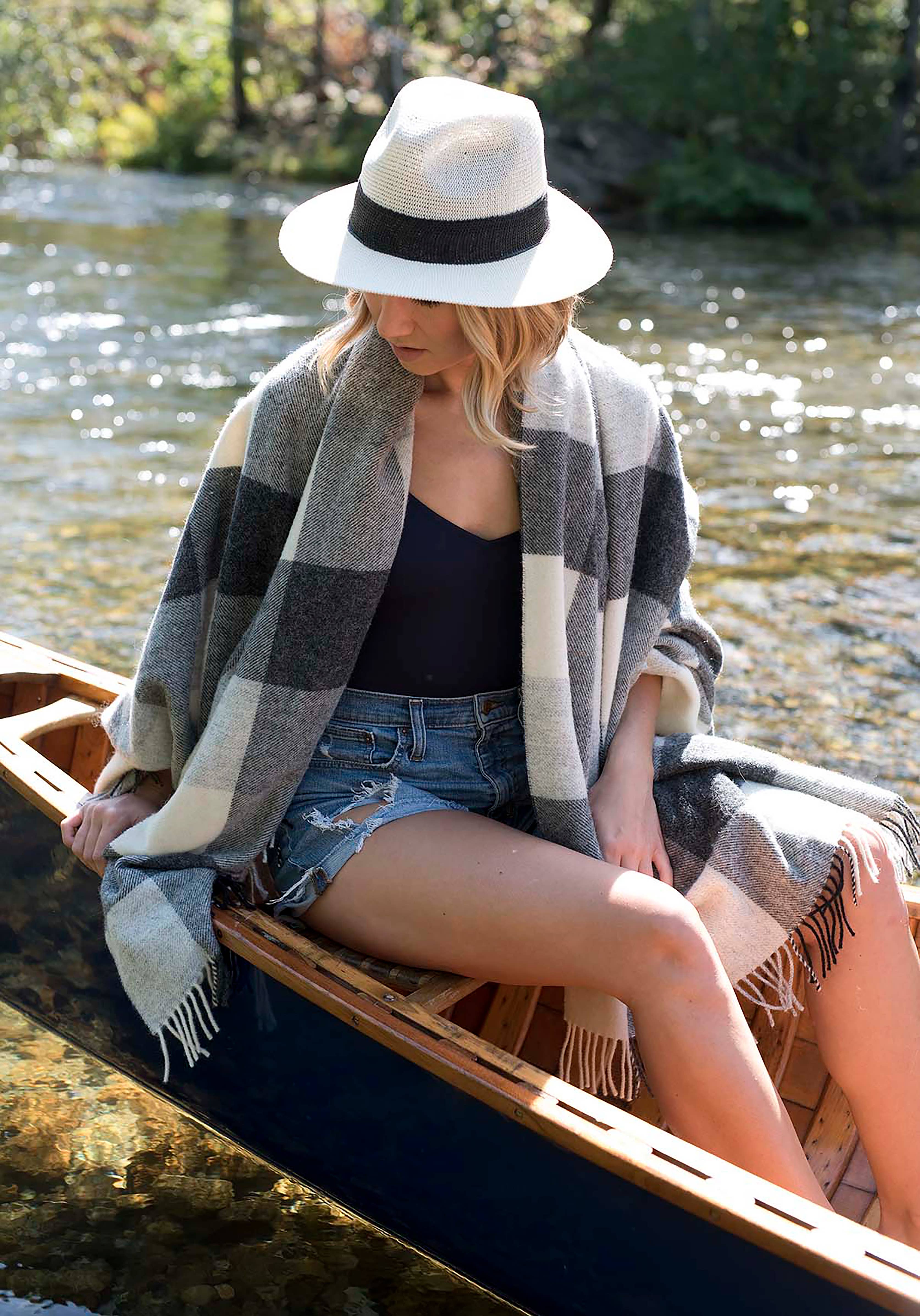 Harlow Henry – wholesale Throw blanket – Classic Check Throw Black/Cream4