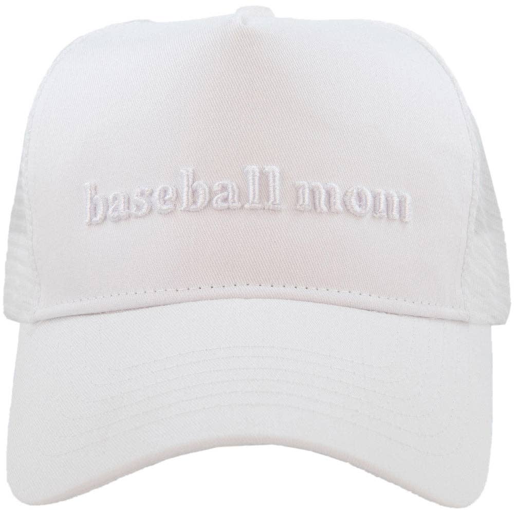 Blanc Casquette de camionneur brodée en 3D "Baseball Mom" en vente sur Faire1