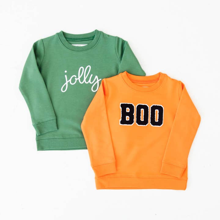 Ensemble saisonnier à col rond - Duo Enfants Jolly/Boo pour la vente par Dreamiere