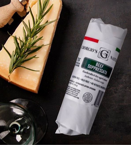 Giorgio's Naturals - Wholesale Salami - BEEF Soppressata (Spicy beef Salami) Retail Chub-All Natural2