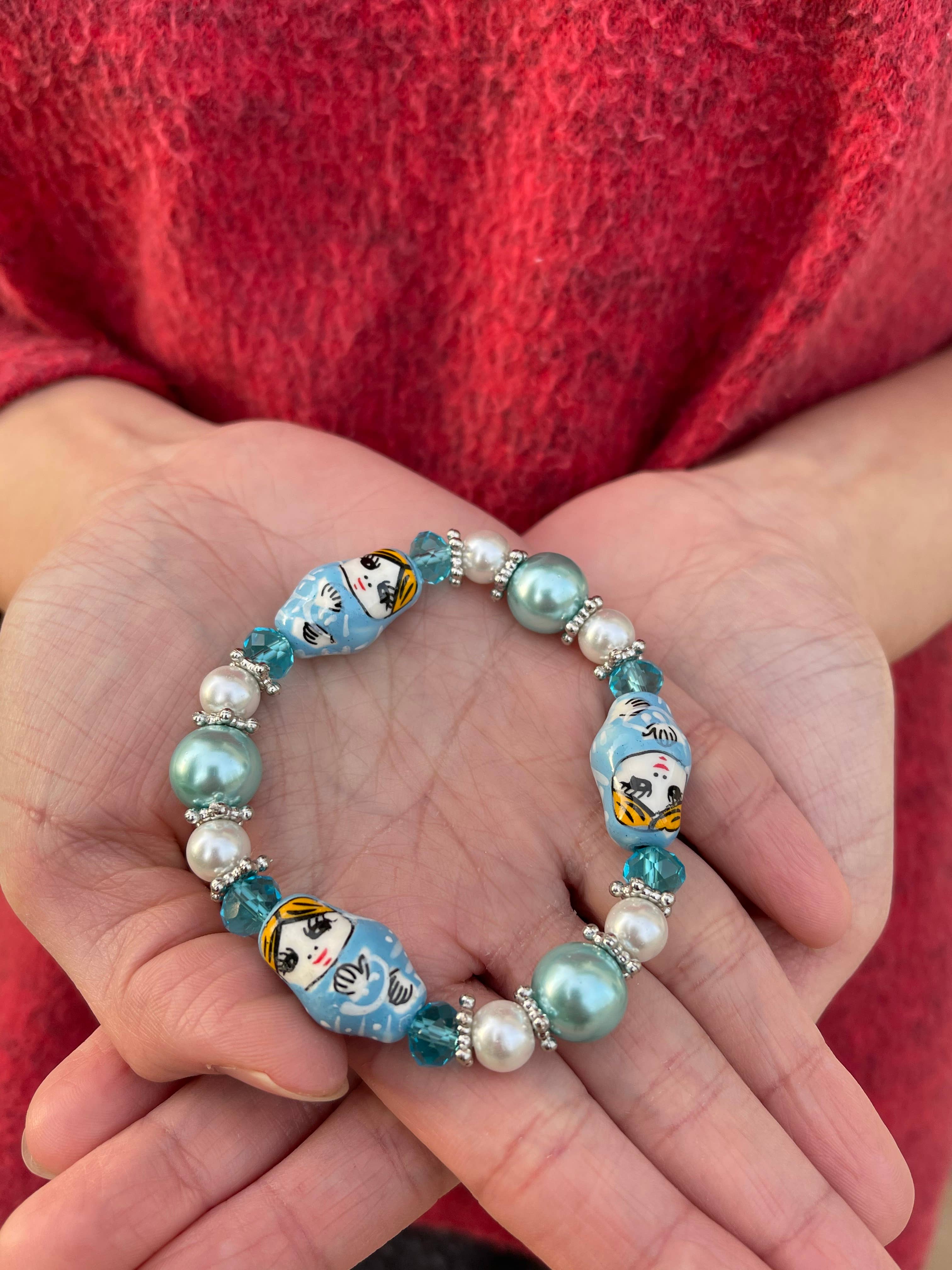 Fiona Accessories - Wholesale Beaded Bracelet - Nesting Doll Beaded Bracelet, Russian Porcelain Jewelry Gift7