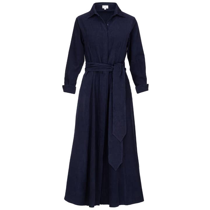 Mia Corduroy Kjole I Fransk Navy for engroshandel hos At Last