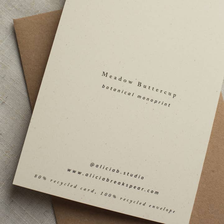 Alicia Breakspear - Wholesale Everyday greeting card - Meadow Buttercup Flower Greeting Card A6 Recycled Card6