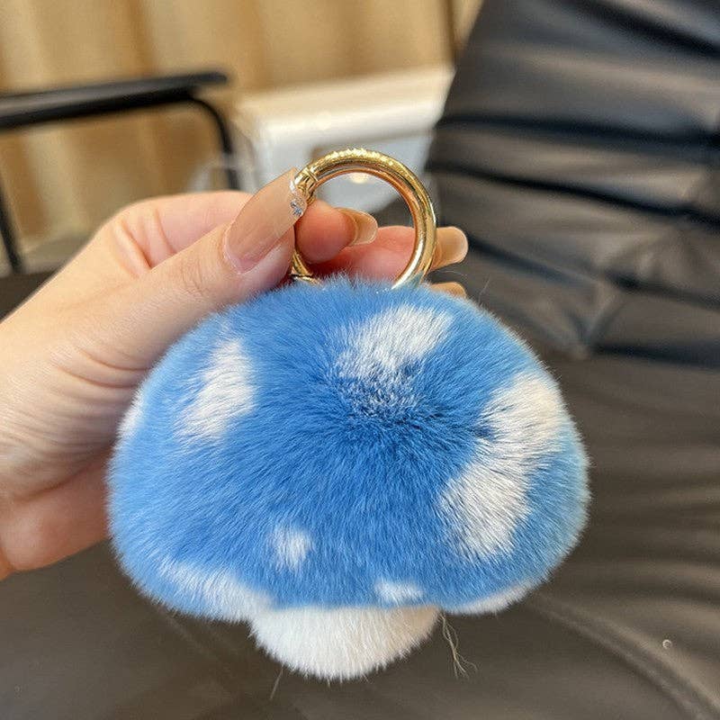 FurDecoration - Wholesale Keychain - Women's - Rex Rabbit Fur Mushroom Keychain - Adorable and Authentic7