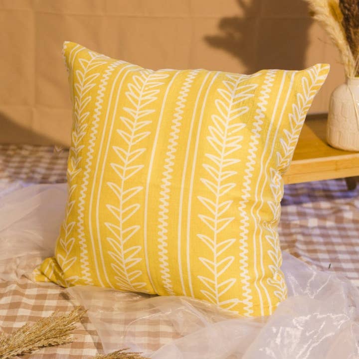 Echo - Funda de Cojín de Lino Puro - Mostaza para venta al por mayor de Banyan & Birch | Artisanal Home Linens