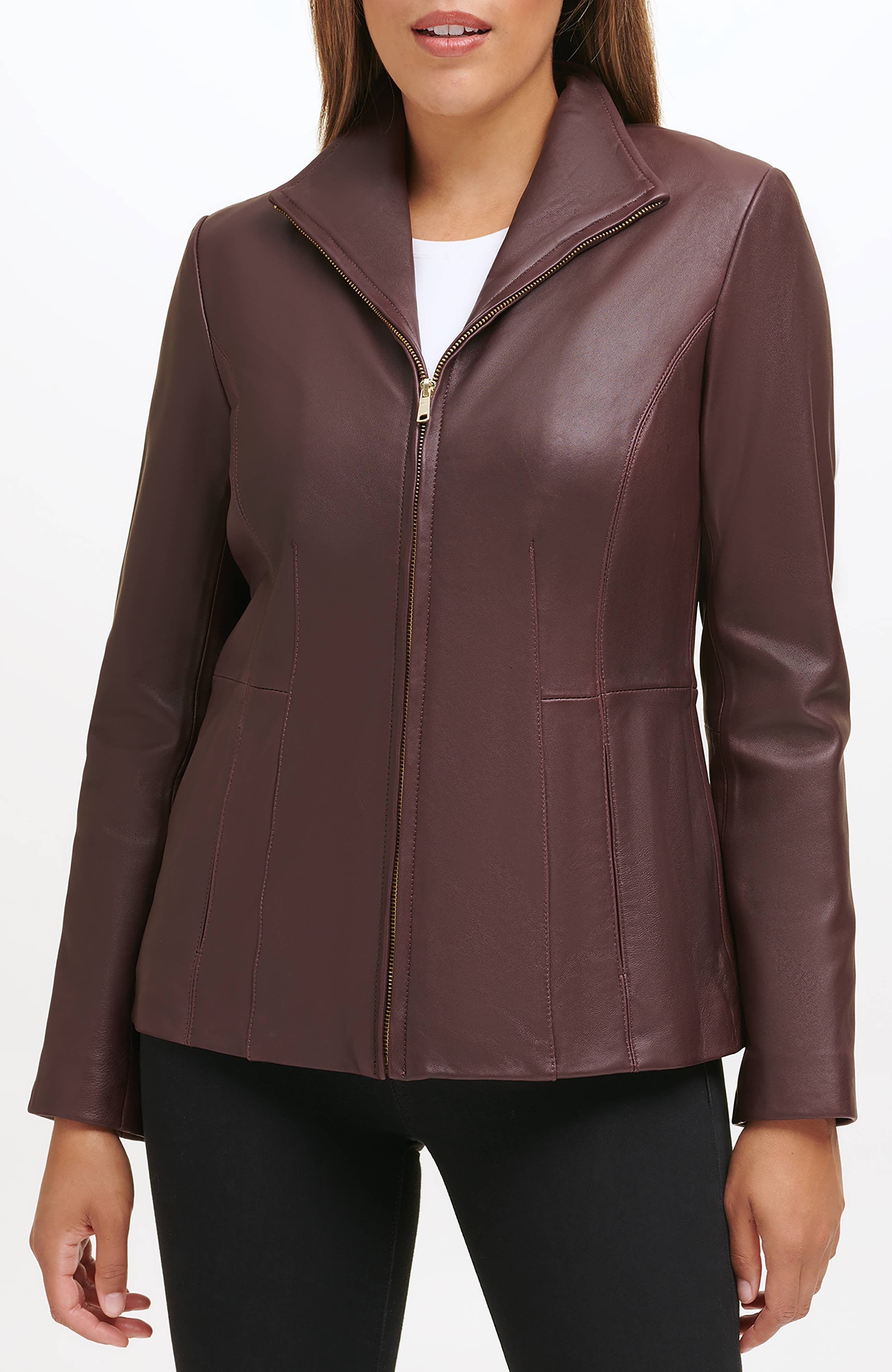 Cole Haan - Wholesale Leather Jacket - Women's - Cole Haan Wing Collar Leather Jacket0