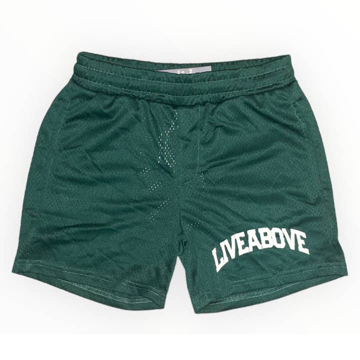 Live Above Mesh Shorts - Forest Green for wholesale by Live Above Clothing