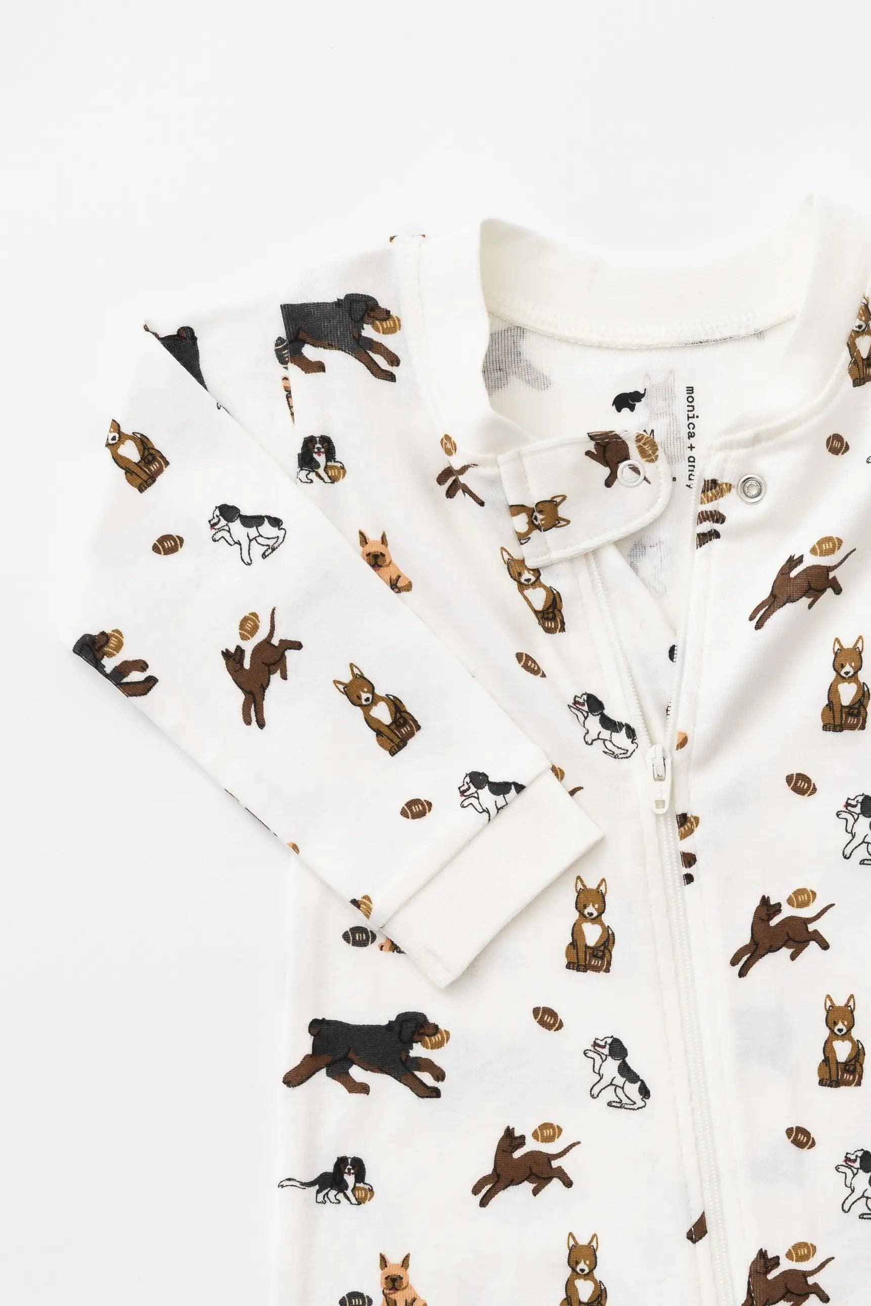 Monica + Andy - Wholesale Sleepsuit - Baby - One-Piece Baby Pajamas_Football Pups1