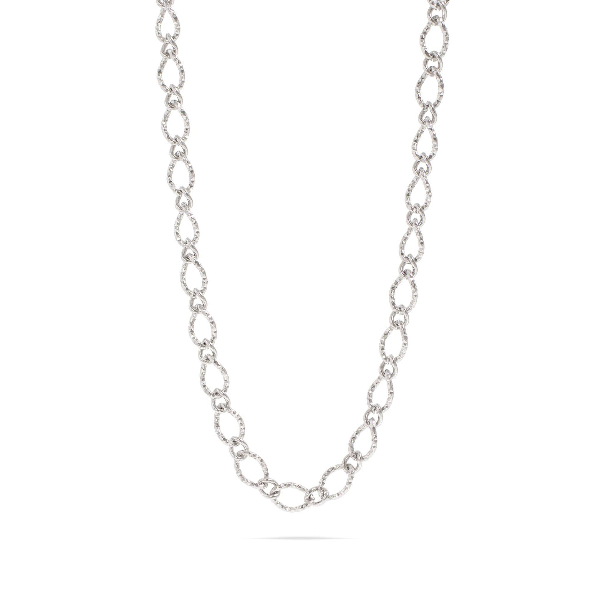 WJW - Wholesale Link & Chain Necklace - 18K Gold PVD Stainless Steel Hammered Oval Chain Necklace6