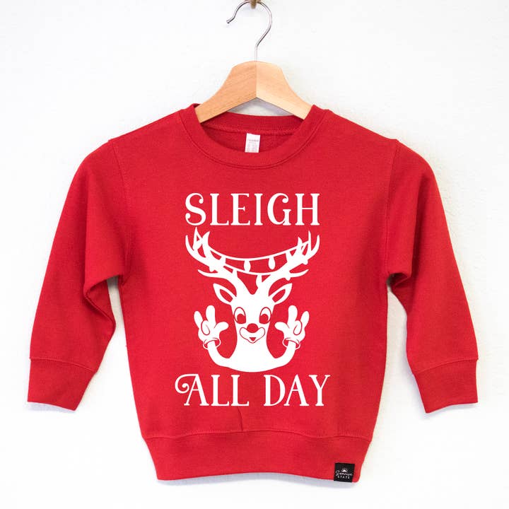 Sonrise State - Wholesale Sweatshirt - Kids - Sleigh All Day REINDEER Boy's Christmas Sweatshirt