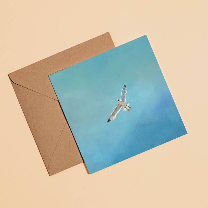 Portrait of Clouds - Wholesale Everyday Greeting Card - Seagull Greetings Card "Soar" - Luxury Textured Cardstock3