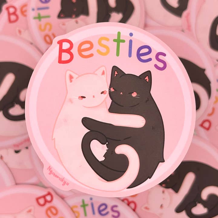 Besties Cats Sticker for wholesale by Nyaomikyu