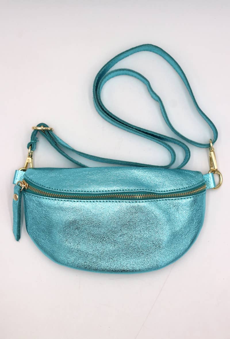 LIL' MOON - Wholesale Heuptasje - Dames - Glinsterende heuptas van 100% runderleer, maat S6