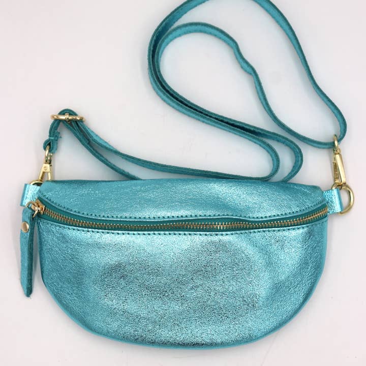 LIL' MOON - Wholesale Heuptasje - Dames - Glinsterende heuptas van 100% runderleer, maat S6