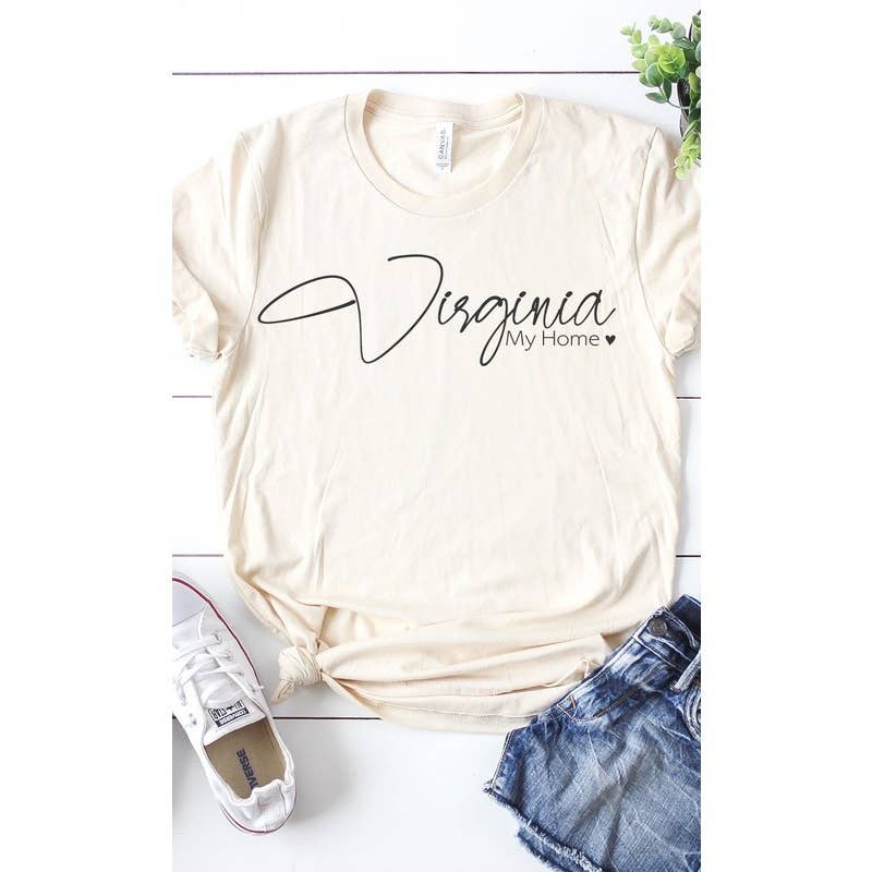 Kissed Apparel - Wholesale Screen Printed T-Shirt - Women's - Virginia my home graphic tee5