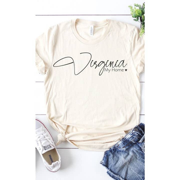 Kissed Apparel - Wholesale Screen Printed T-Shirt - Women's - Virginia my home graphic tee5