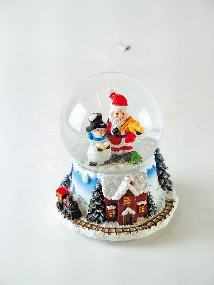 Snow globe 80 mm Santa plays violin for wholesale by Musicbox world