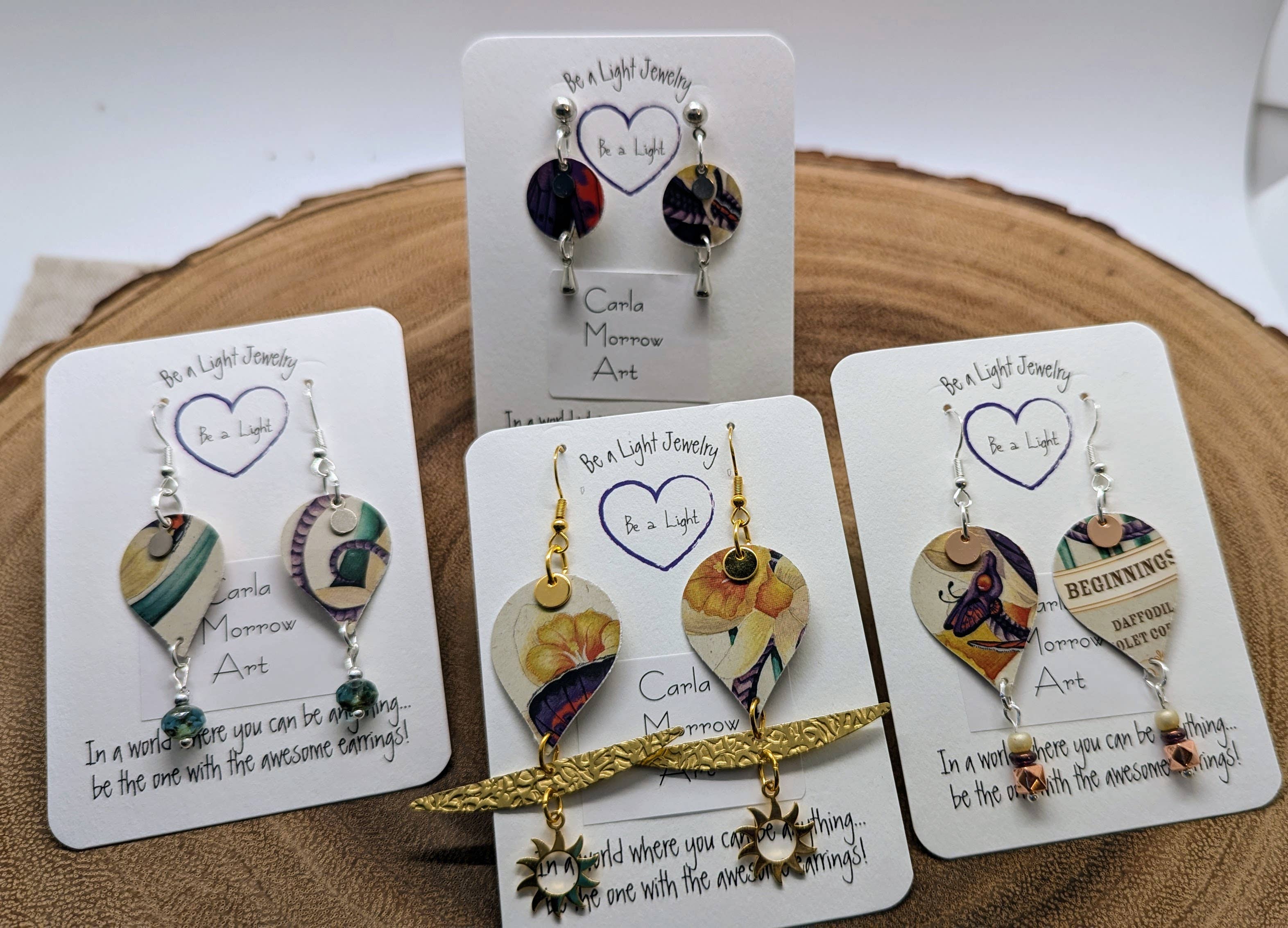 Be a Light Jewelry - Wholesale Dangle Earrings - Women's Art Earrings, Tarot artists, Spiritual, Upcycled3