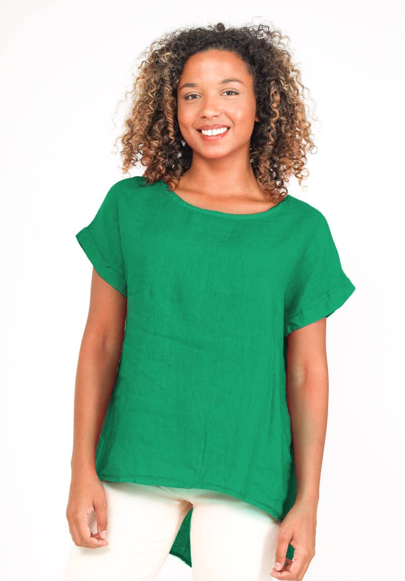 L'Emotion – wholesale Tunic – Women’s – Buttoned Back Opening T-Shirt 100% Linen3