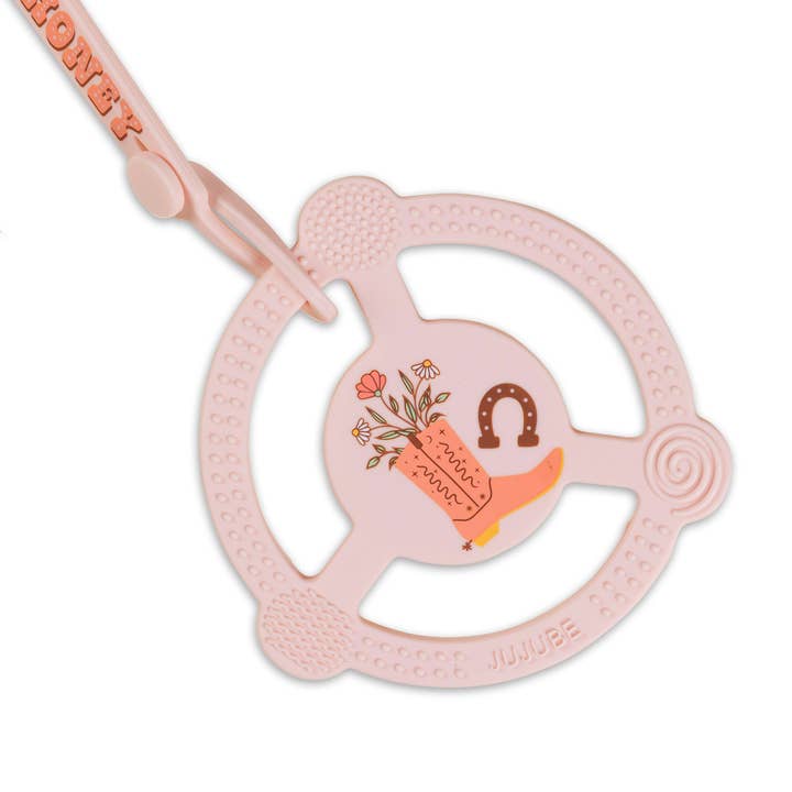 JuJuBe - Wholesale Teether (Not Clip-On) - Baby - Silicone Teether Ring with Detachable Clip Bloomin' Boot