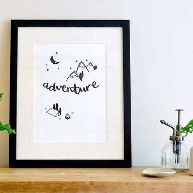 Impression d'art de la typographie Adventure A4 pour la vente par Hunter Paper Co.