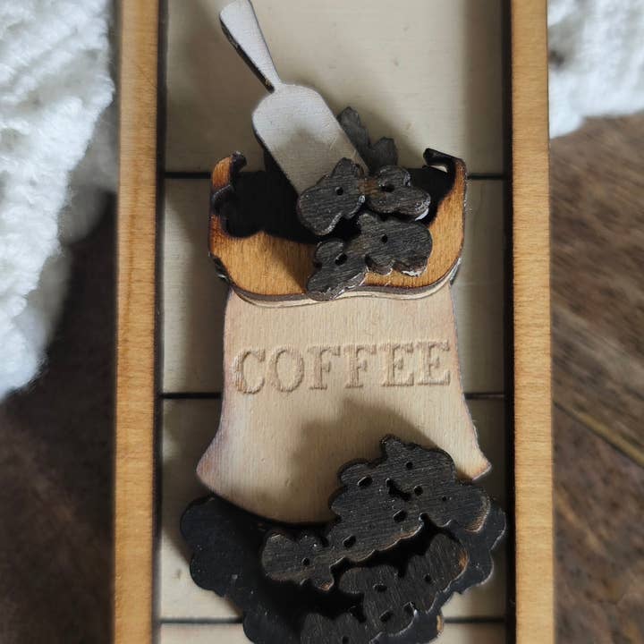 Silver Birch Designs Jewelry - Wholesale Magnet - Coffee/Barista Wood Magnet Set4