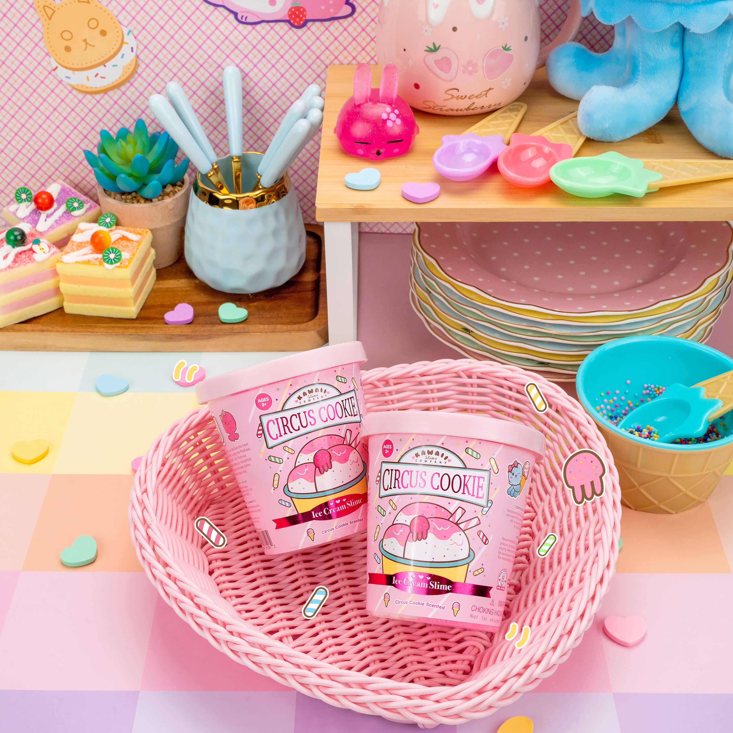 Kawaii Slime Company – wholesale Putty/slime – Child – Circus Cookie Scented Ice Cream Pint Slime (5pcs/case)6