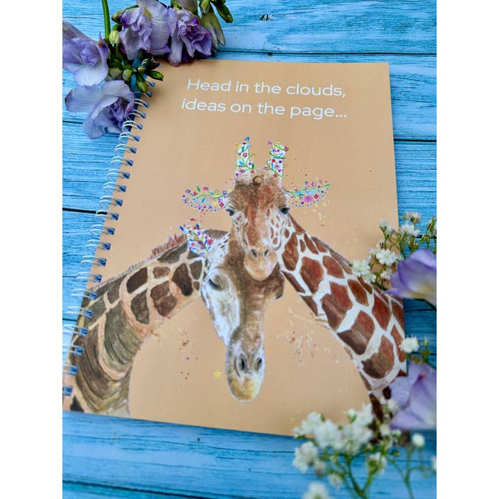 Jen Winnett Eco Artist - Vendita all'ingrosso Quaderni - Taccuino A5 Eco Friendly con Giraffa, Prodotto nel Regno Unito, Blocco Note Carino