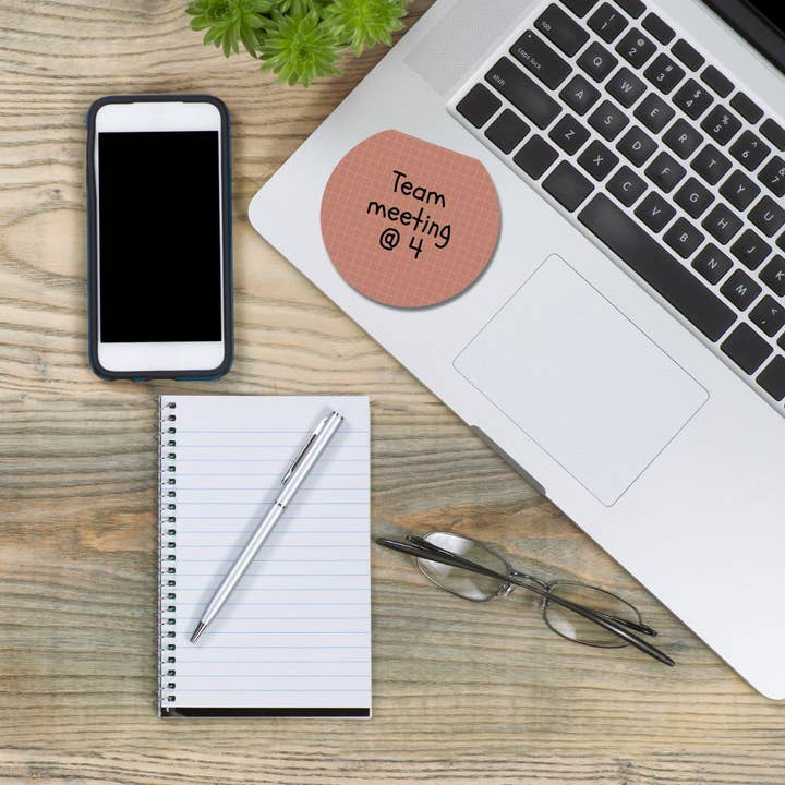 Post-it® Notes Design Series - Wholesale Sticky Notes - Flat Top Circle Post-it® Notes – Rust Grid sticky note shape1