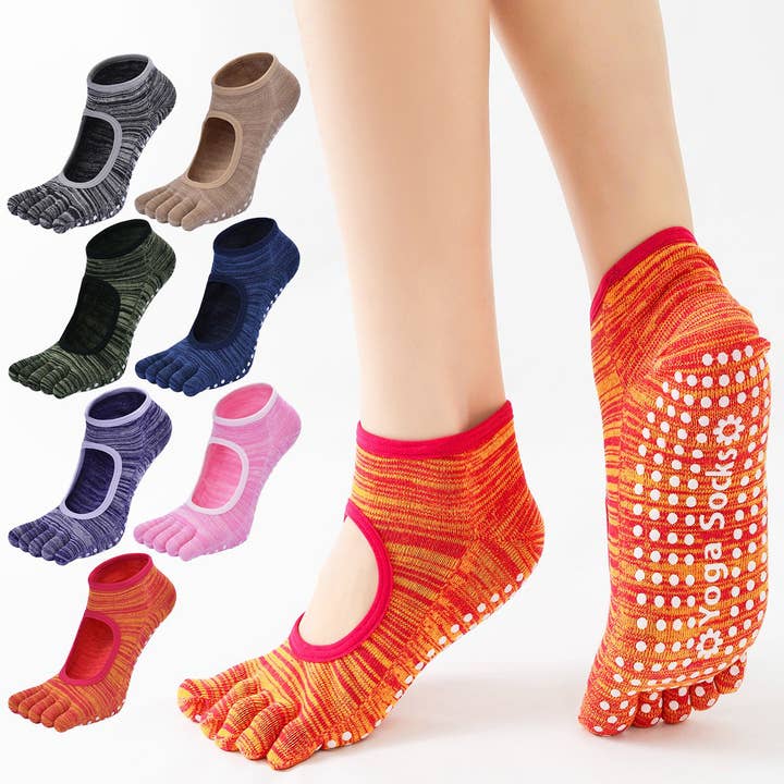 TWO-TONE SPLIT-TOE OPEN-BACK NON-SLIP YOGA SOCKS_CWMS2446 for wholesale by DOUBLJU
