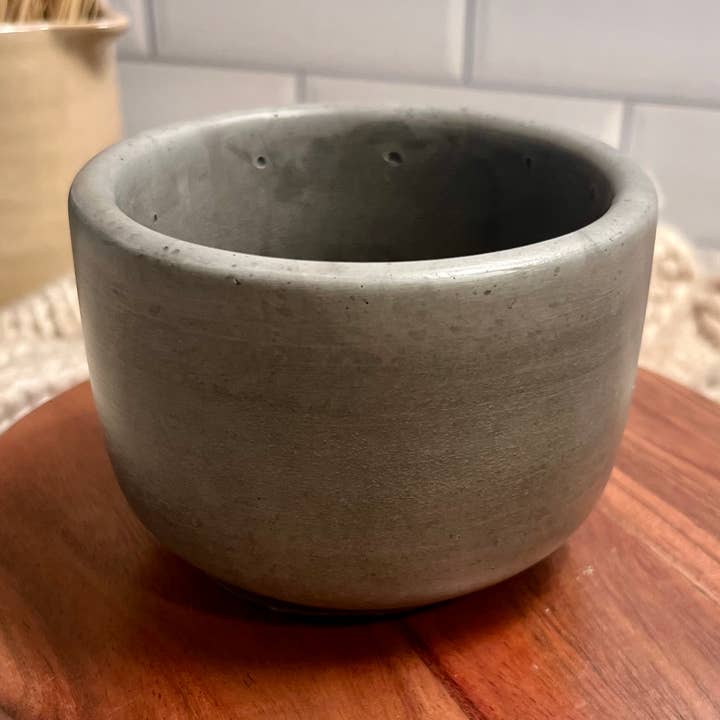 Gray Concrete Candle Vessel - 8 oz for wholesale by Bumblebee Candle Co.
