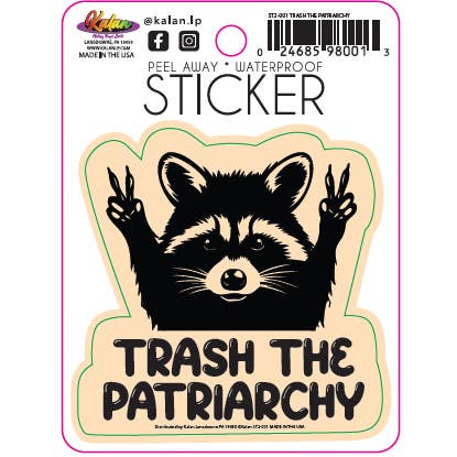 Autocollant découpé "Trash the Patriarchy" pour la vente par Kalan