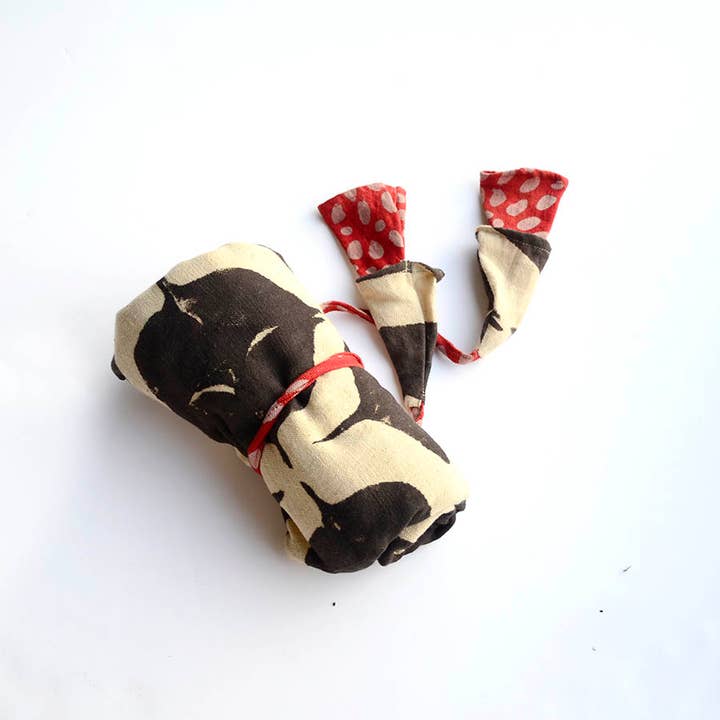 Ichcha - Wholesale Grocery/Shopping Bag - Large Organic Cotton Block Printed Bag - Geo 2.04