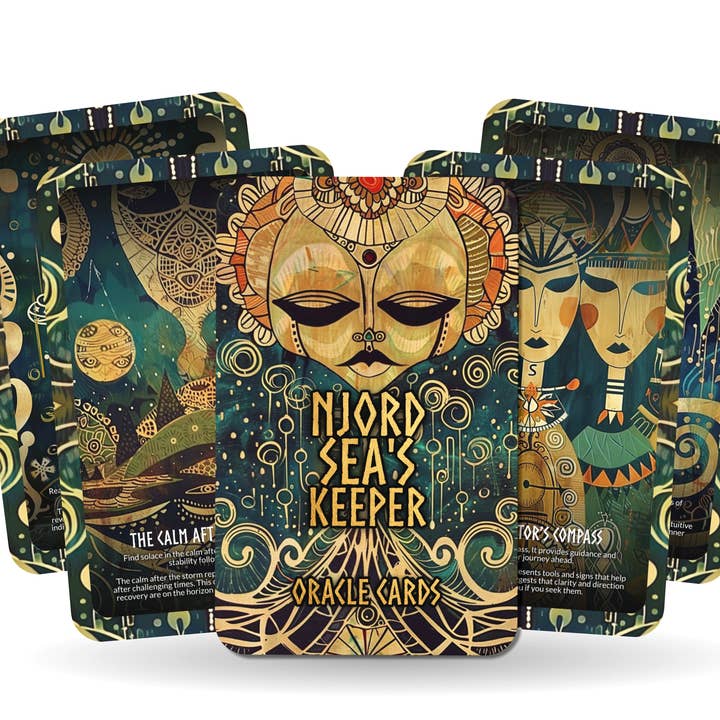Ibiza Tarot USA - Wholesale Tarot Cards - Njord - Sea's Keeper Oracle Deck Cards - Embracing the ebb and flow of life's currents like the god of seas