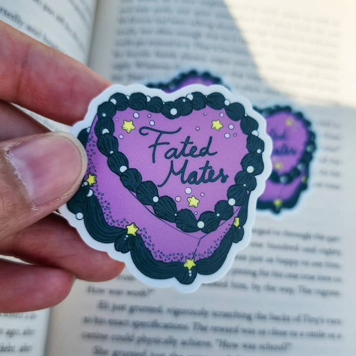 Fated Mates Book Trope Retro Cake Sticker for wholesale by The Bean Workshop